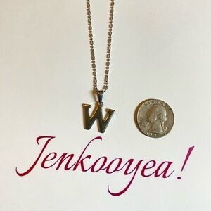 Silver Initial 'W' Necklace